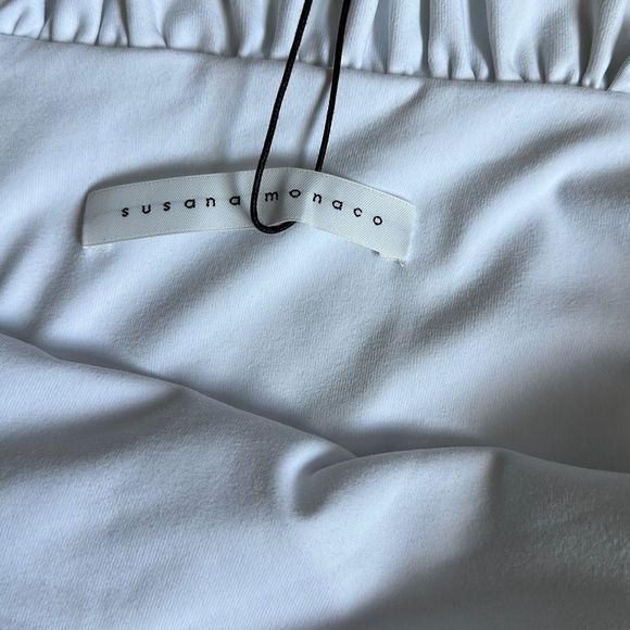 Susana Monaco Ruffle String Bodysuit in Sugar Size S - Picture 6 of 7